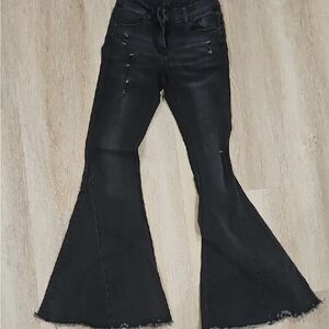 Lucky and Blessed Women's Black Flared/ Bell Bottom Jeans